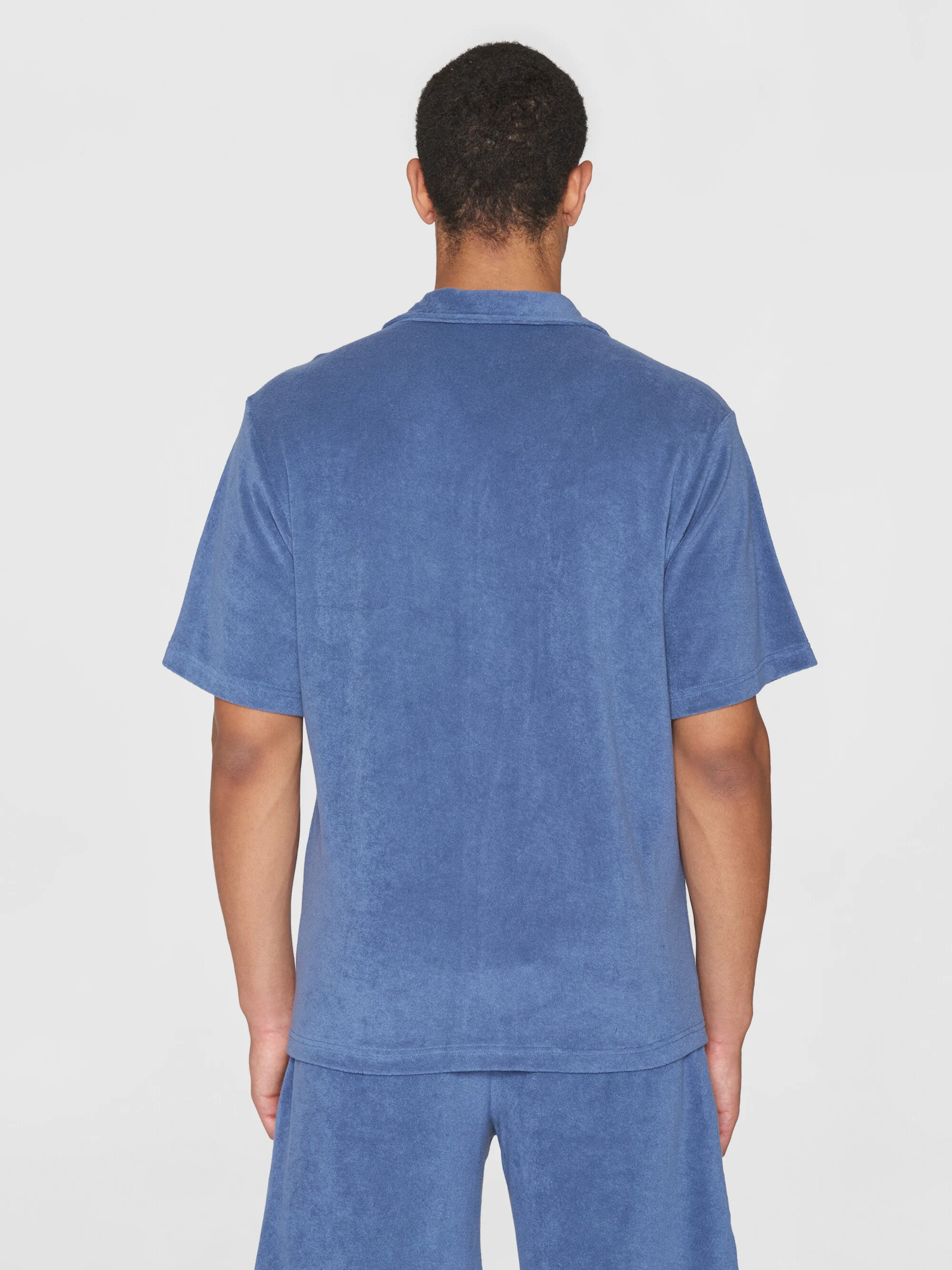 Terry loose short sleeve shirt - Moonlight Blue - Image 3