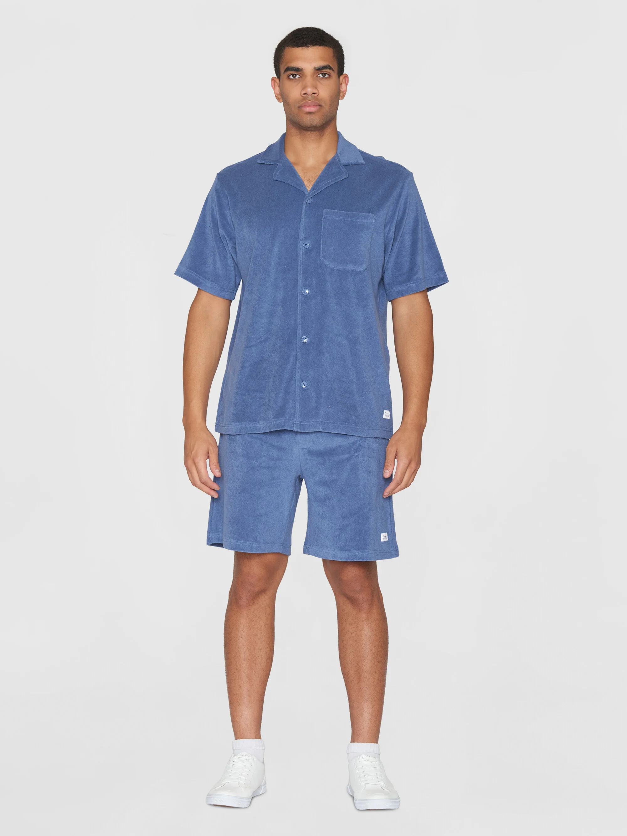 Terry loose short sleeve shirt - Moonlight Blue - Image 4