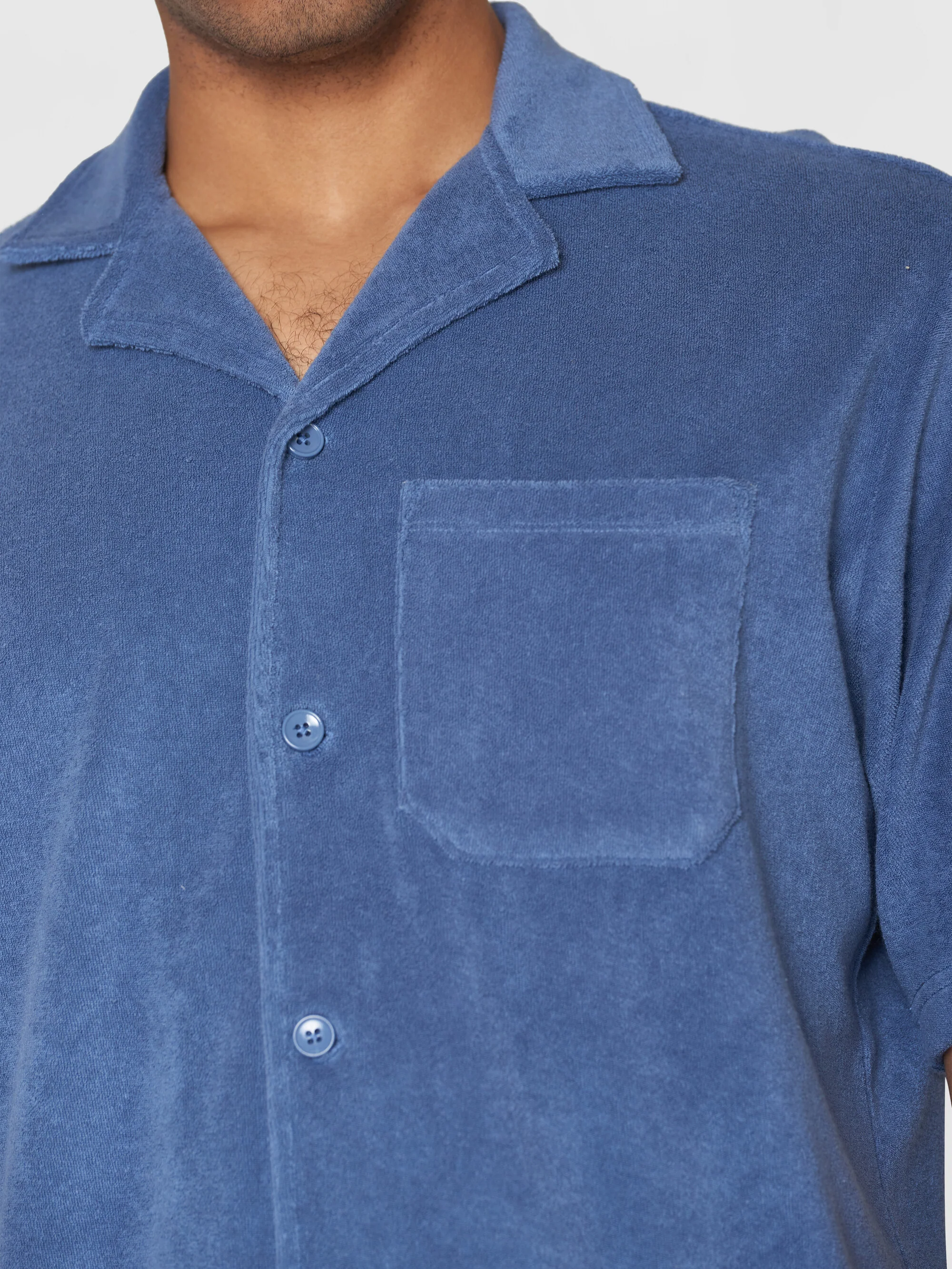 Terry loose short sleeve shirt - Moonlight Blue - Image 5