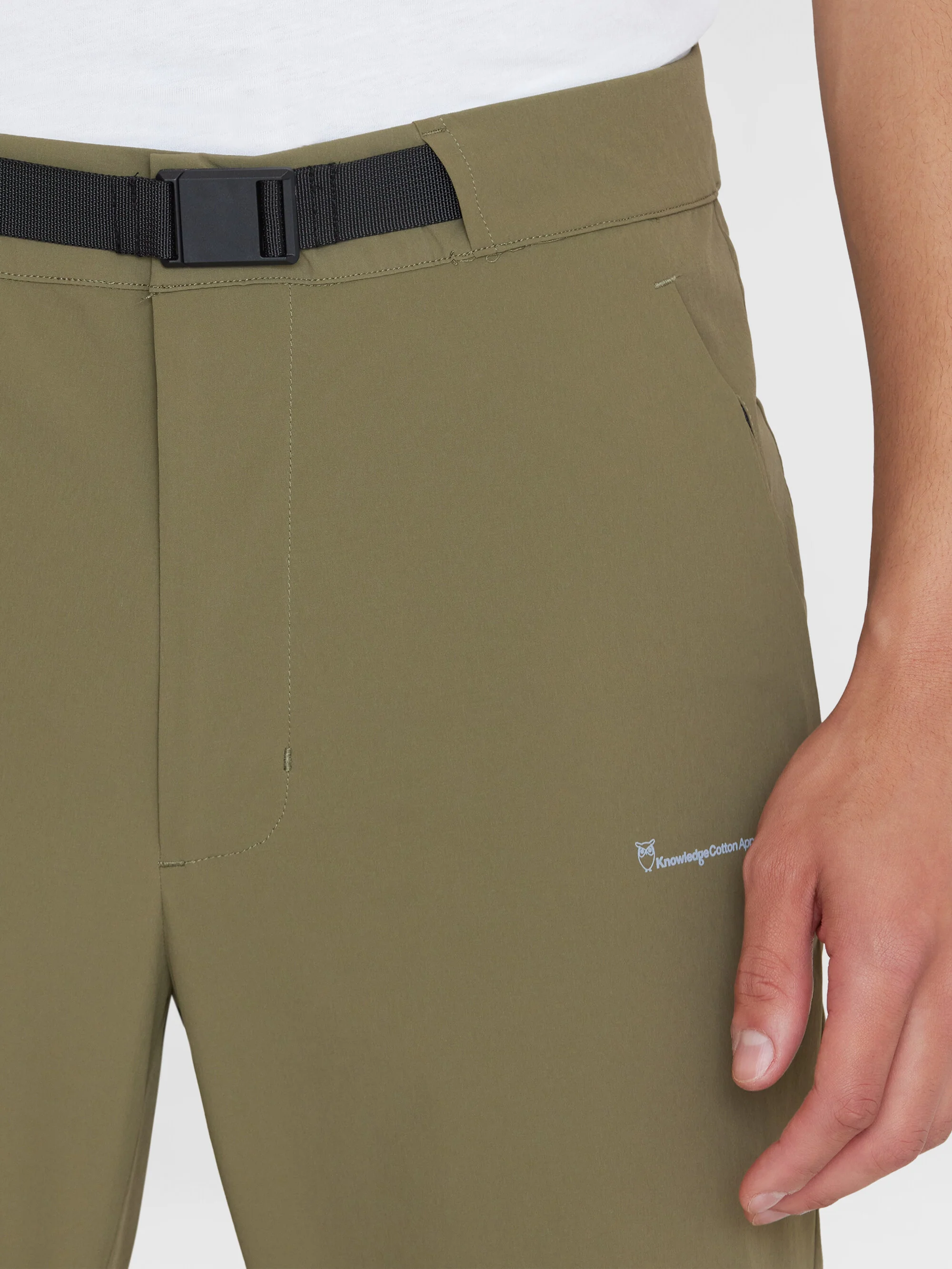 TIM tapered elastic waist string pants - GRS/Vegan - Burned Olive - Image 5