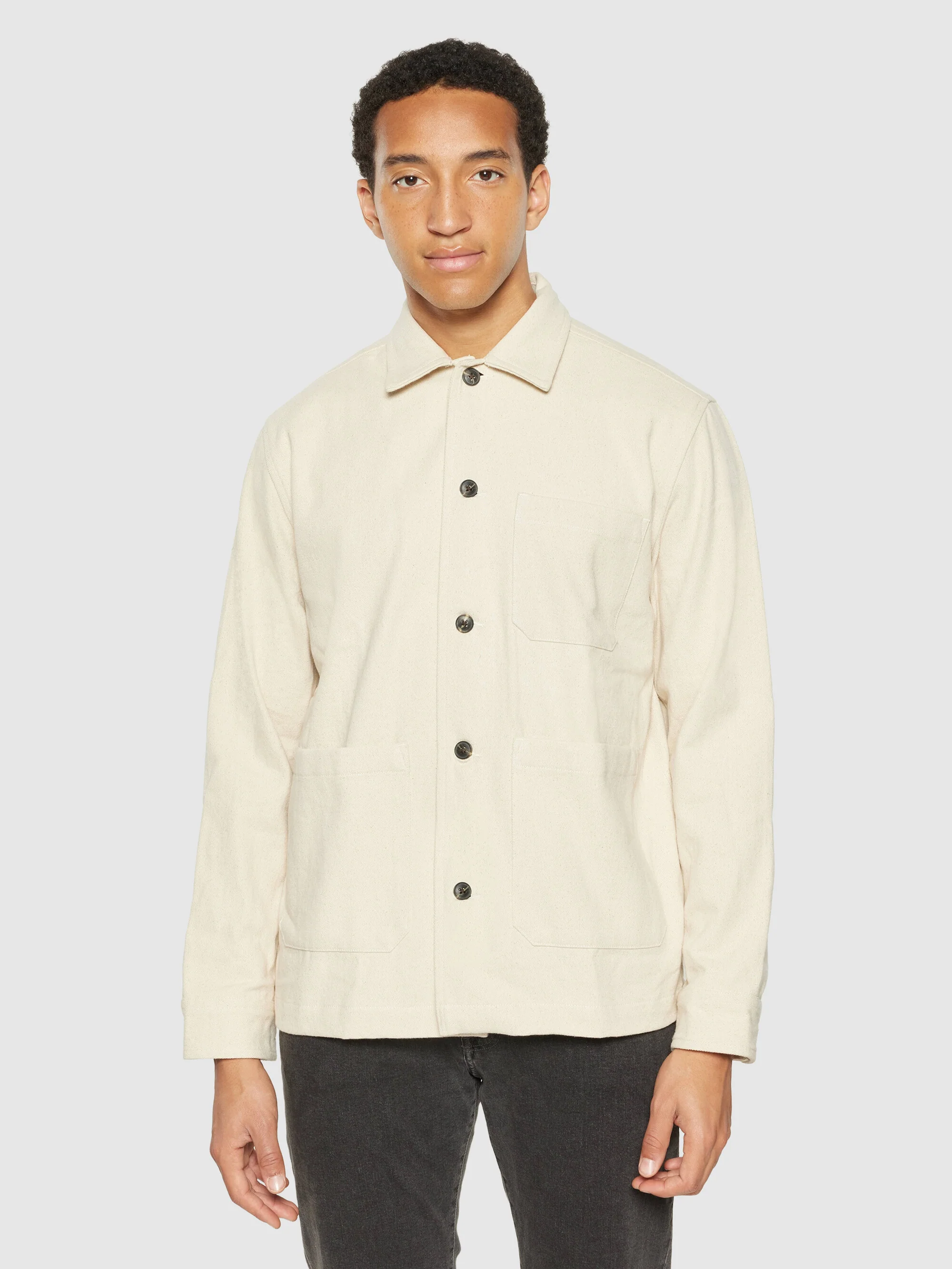Twill overshirt GOTS/Vegan - Egret - Image 2