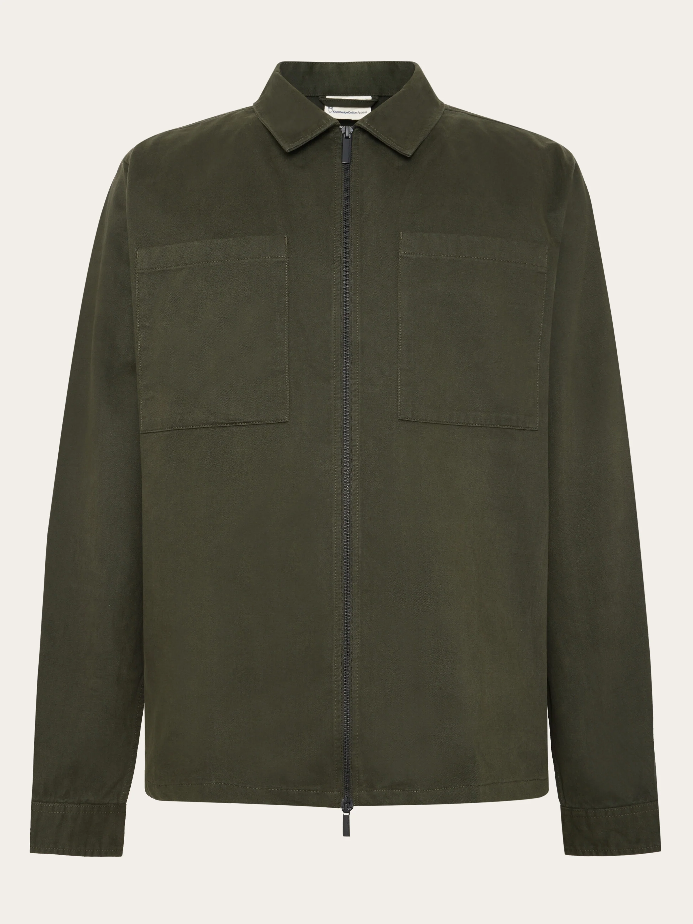 Twill zip overshirt - Forest Night