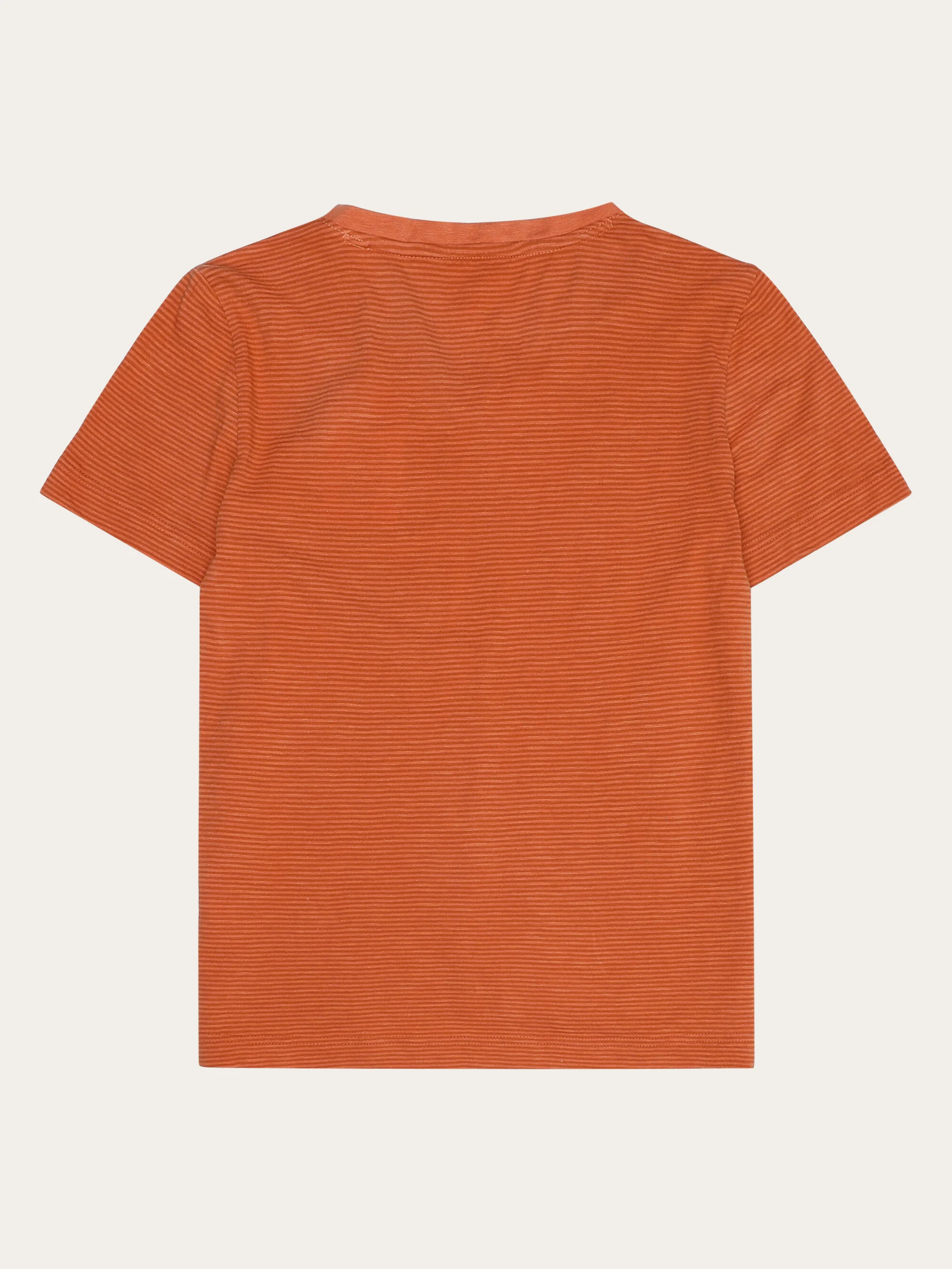 V-neck slub t-shirt - GOTS/Vegan - Red Stripe - Image 3