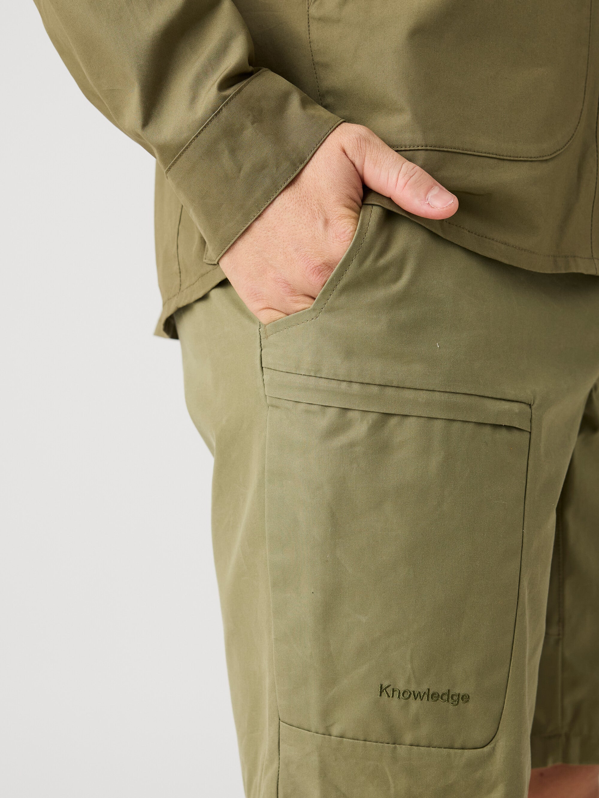 Vent canvas 200 shorts - Burned Olive - Image 3