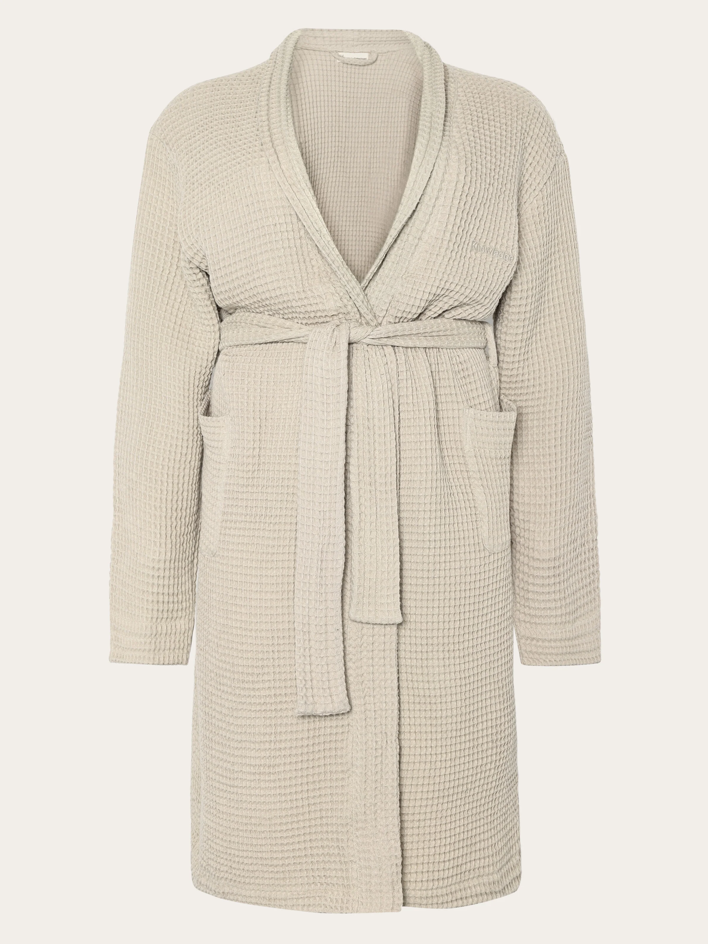 Waffle bathrobe - Light feather gray