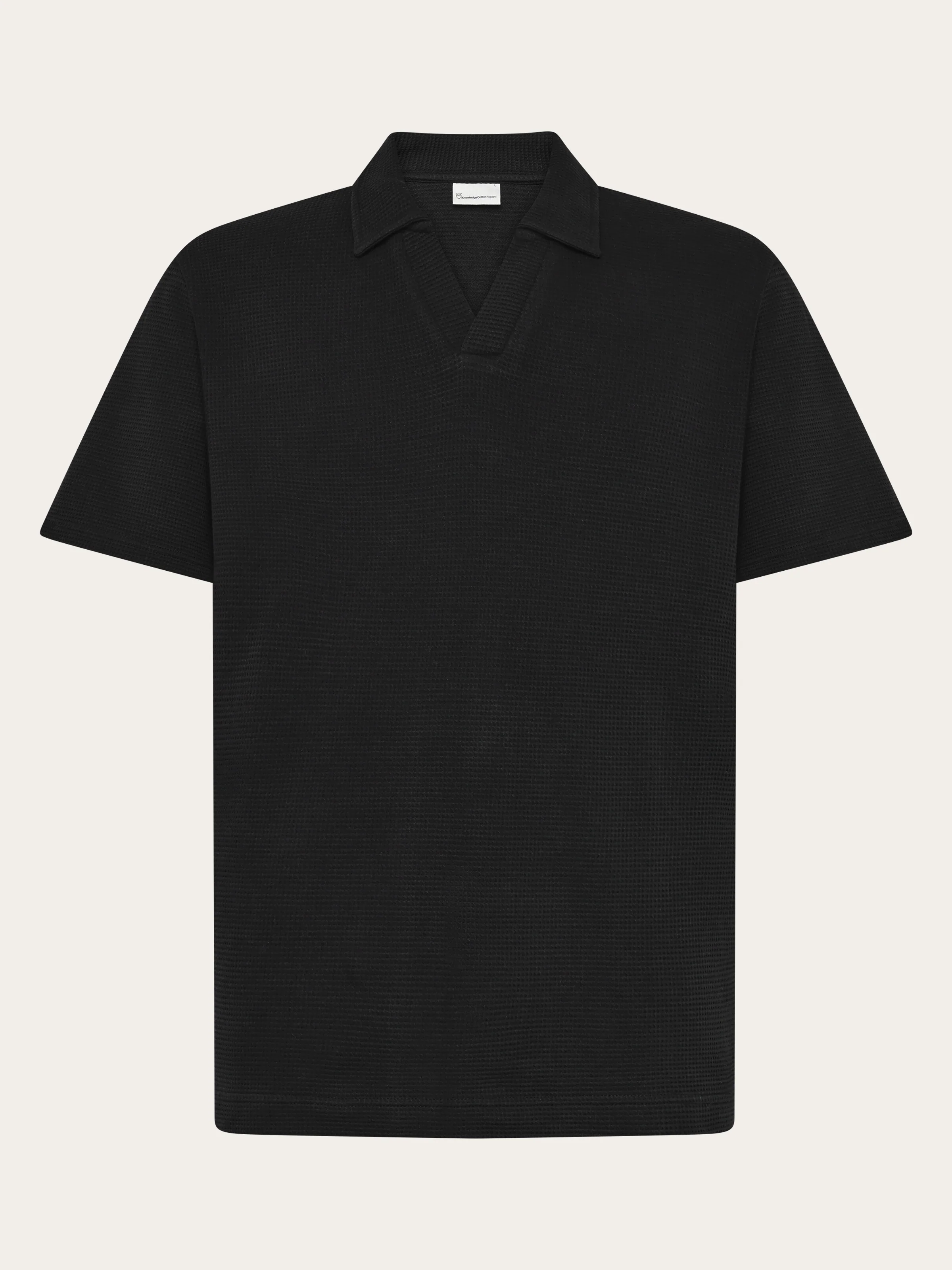 Waffle polo - Black Jet