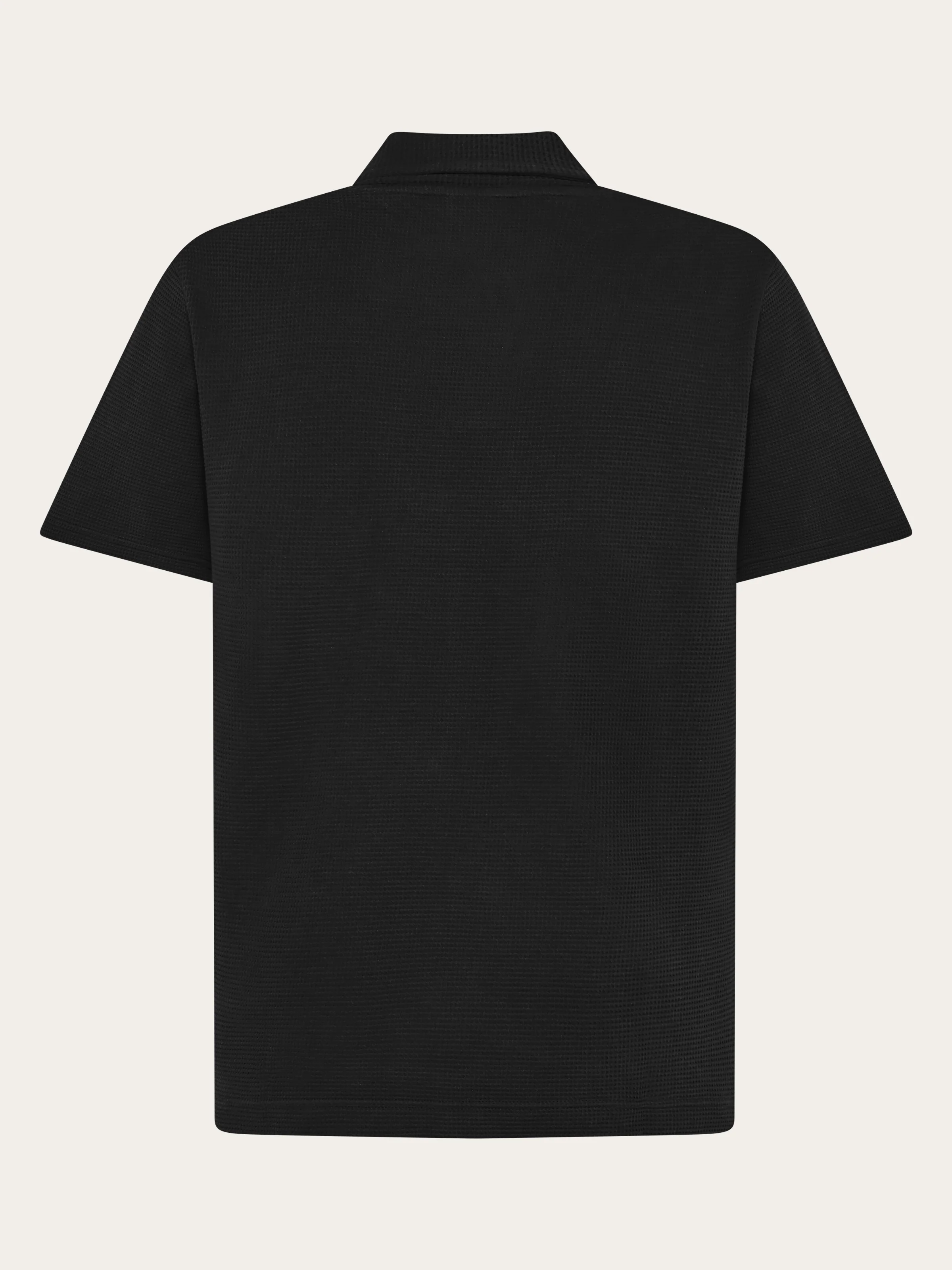 Waffle polo - Black Jet - Image 3