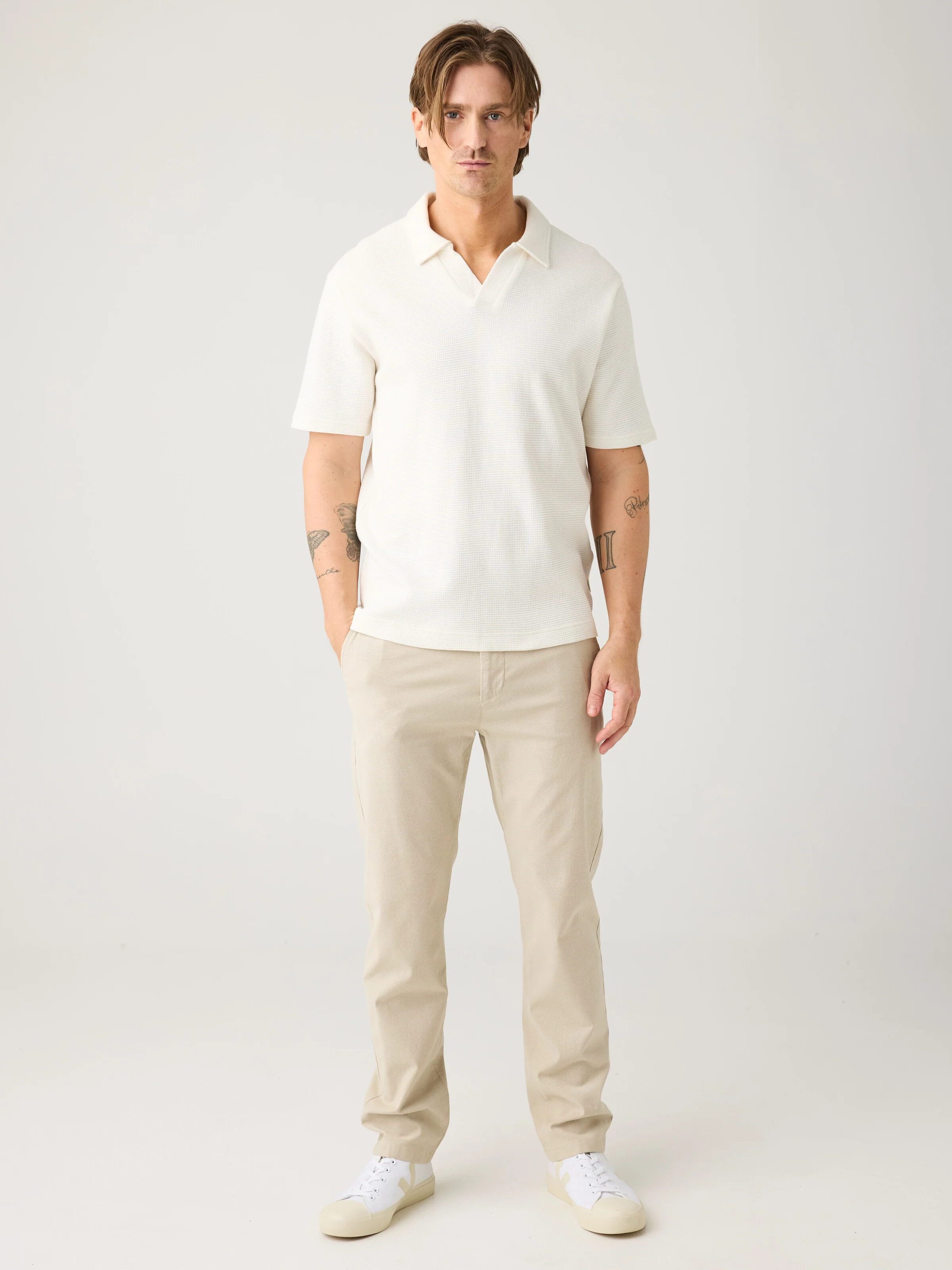 Waffle polo - Egret - Image 3