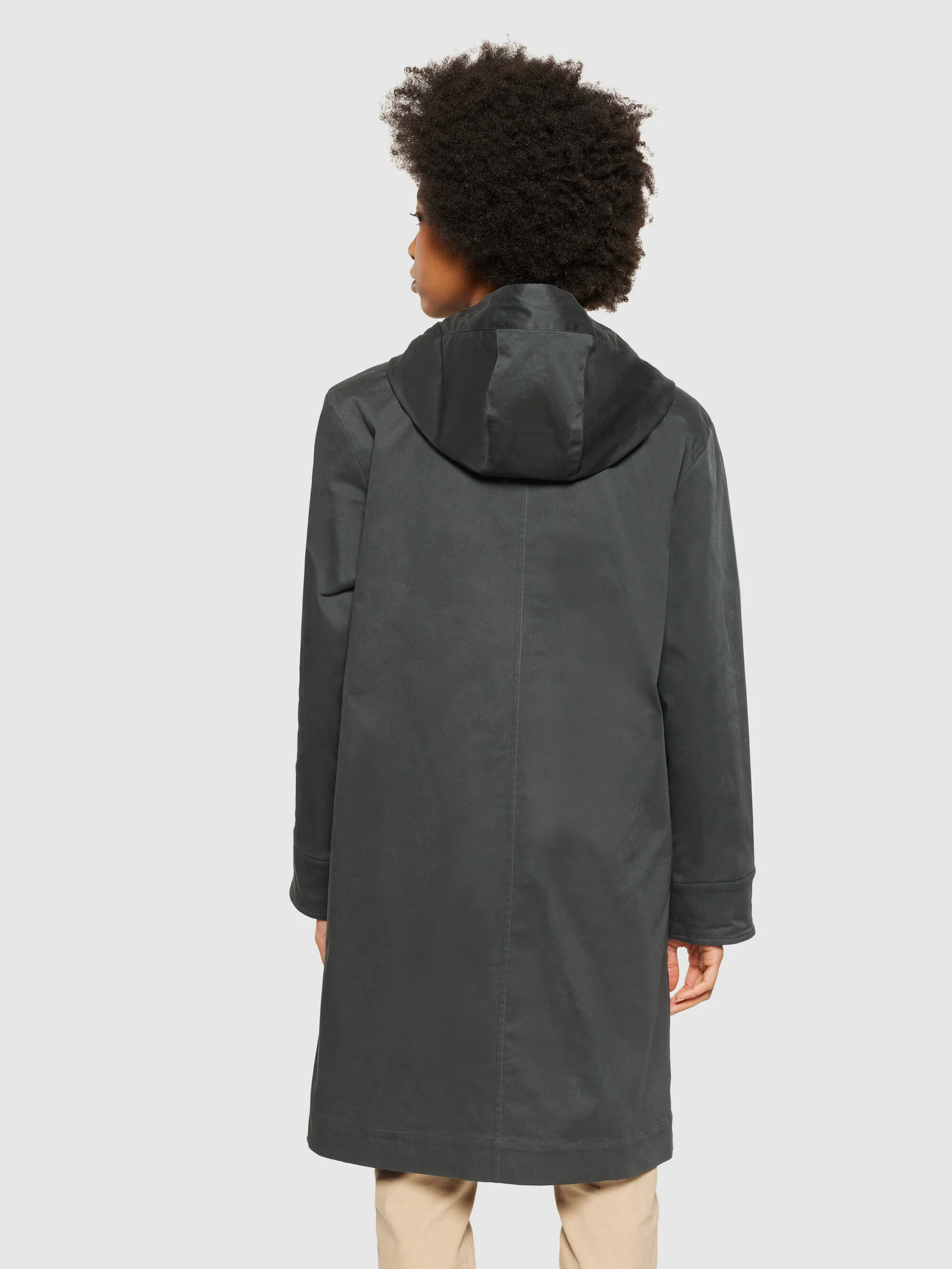WAXED CANVAS parka jacket - GOTS - Phantom - Image 3