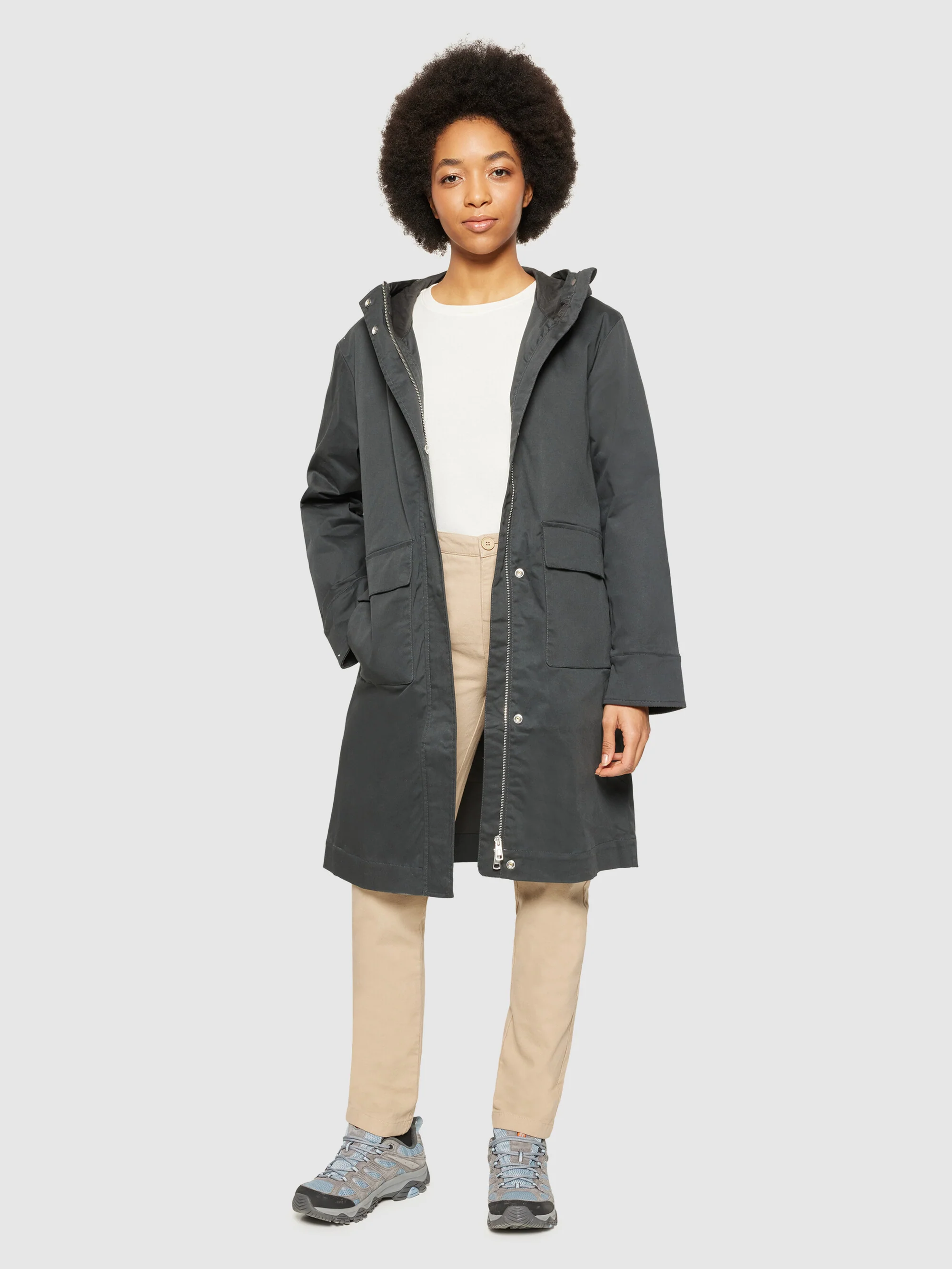 WAXED CANVAS parka jacket - GOTS - Phantom - Image 4